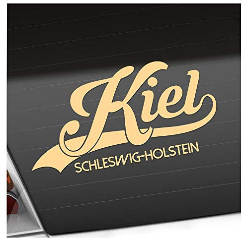 Kiwistar - Autoaufkleber - Kiel Schleswig-Holstein - Creme - 50x23cm - Aufkleber Auto, Laptop, Fahrrad, LKW, Motorrad mehrfarbig JDM Decal Racing