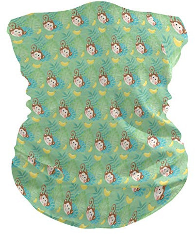 Gänseblümchen-Affen-Banane Gesichtsmaske Schlauchtuch Kopftuch Stirnband Bandanas Kopfbedeckung Halstuch Gesichtsschal Für Männer Frauen Den Sport