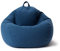 Lumaland Sitzsack Comfort Line | Indoor Beanbag 70x80x50cm mit mehr als 1 Mio. anpassbaren EPS-Perlen | Weiches & Komfortables Bodenkissen | Sessel für Kinder & Erwachsene | 120 L Volumen [Dunkelblau]