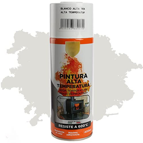 H HANSEL HOME Pintura Spray Alta Temperatura Blanco 400 Ml