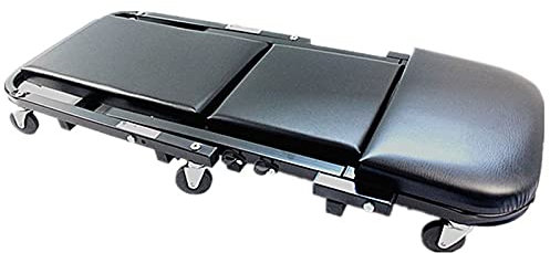 ARCH 40-Zoll-Rollbrett-Sitz, Faltendes Werkstatthocker, Leżanka Warsztatowa 2-in-1-Raupen- Und Hocker-Sitzgarage-Workshop-Inspektion Walzen Mit 7 Drehbaren Rädern (Color : Black)