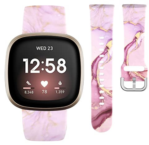 Vozehui Cinturino Compatibile con Fitbit Versa 3/Versa 4/ Sense/Sense 2, Marmo Stampa Leopardo Silicone Sport Banda di Ricambio per Fitbit Versa 3/Versa 4/Sense/Sense 2, Donne Uomini