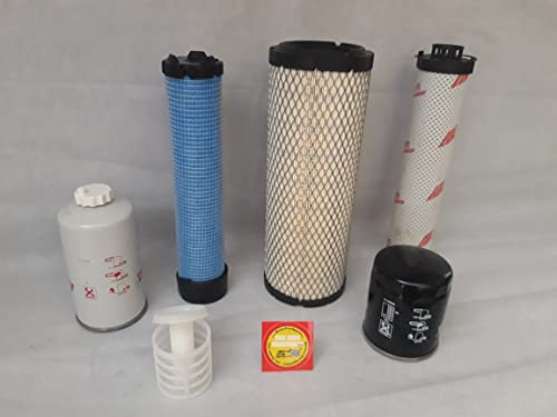 Set filtro (medio) compatibile con Wacker Neuson EZ 38 con motore Yanmar 3TNV88 a partire dall'anno di costruzione 2014, filtro olio, filtro aria, filtro carburante