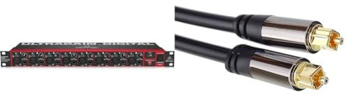 Behringer Ada8200 Interface Audio Numérique Usb 8 Entrées et 8 Sorties Adat Audiophile avec Préamplis Micro Conçus par Midas, noir & PremiumCord Câble audio optique TOSLINK 0,5 m, AD: 6 mm