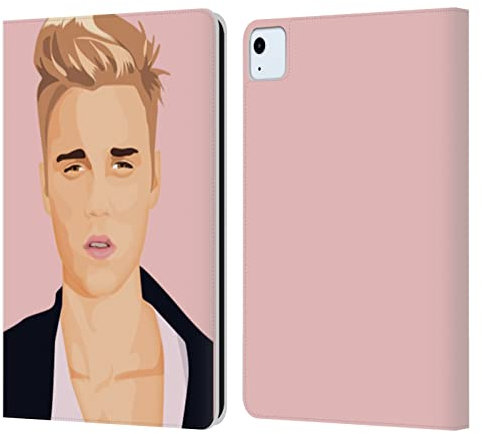 Head Case Designs Licenciado Oficialmente Justin Bieber Rosa Justmojis Carcasa de Cuero Tipo Libro Compatible con Apple iPad Air 2020/2022