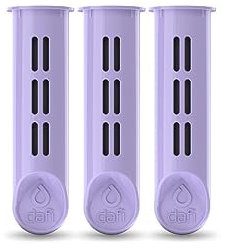 Dafi Water Bottle Filter Replacement 3-Pack by Joanna Krupa, Ideal for Soft and Solid Bottles | BPA-Free Water Filter, Eliminate The Taste and Smell of Chlorine – Violet