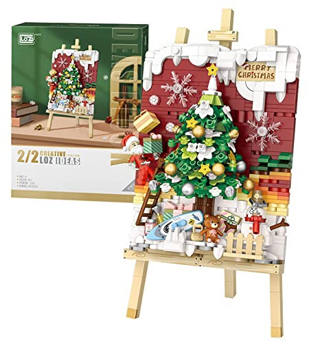 MEIEST Mini Bloc de Noël 3D Peinture modèle Set, Creative Particle Diorama série Construction Blocs Jouets, décoration de la Maison (Arbre de Noël)