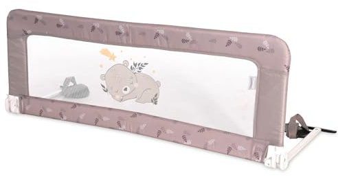 Lorelli Baby Bettgitter Rausfallschutz 127cm, Kinder Bettschutzgitter Safety Night, Kinderbettgitter, Kinderbett Kinderbettschutzgitter, klappbar, tragbar, extra hoch 40cm, beige