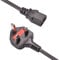 QK UK Kettle Lead 1.8M Power Cable 0.5M, 1M, 3M, 5M 3-Pin Mains 90 Degree Power Lead for TV, PC, Plug, Printer, Power Cord, Monitor Displays and output devices