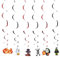 6 Stück Hängende Wirbel Halloween Deko Hängedeko Spirale, Halloween Luftschlangen Girlanden Dekoration, Fledermäuse, Kürbis, Geist, Hexen Deko für Halloween Tischdeko, Tableware Set 16 Guests