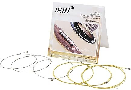 Lot de 6 cordes de rechange en acier inoxydable pour guitare folk - 6 cordes de guitare folk