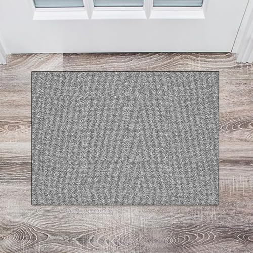 CUIMEI Teppichläufer 110 x 210 cm rutschfest Wasserdicht Waschbar Teppich Teppichläufer Mit Muster Für Terrasse Balkon Garten, Hellgrau
