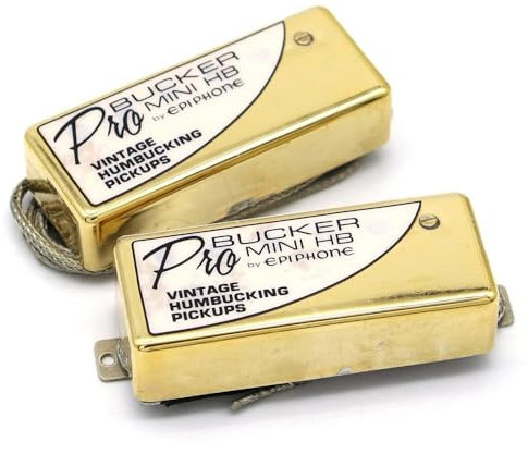 1 Set Mini ProBucker Alnico Gitarren-Tonabnehmer Humbucker Pickup Steg & Hals für EPI-E-Gitarre, Gold