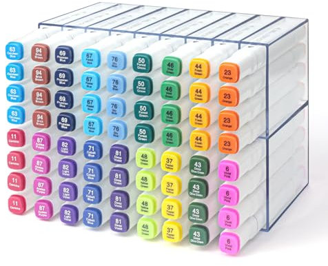 Vowcarol Transparenter Acryl-Marker-Organizer, Marker-Halter, 18 Steckplätze für 72 Marker, 1 Packung