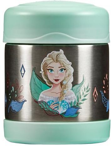Thermos Kids FUNTAINER - Recipiente térmico para comida de 300 ml, diseño de Frozen II Anna Elsa de Disney, totalmente hermético, mantiene la comida caliente durante 5 horas y 7 horas frías, sin BPA