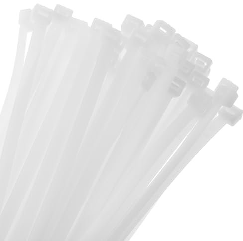 sourcing map Kabelbinder aus Nylon, selbstschließend, extra lang, 10 mm, für Kabelmanagement, Weiß, 80 cm, 50 Stück