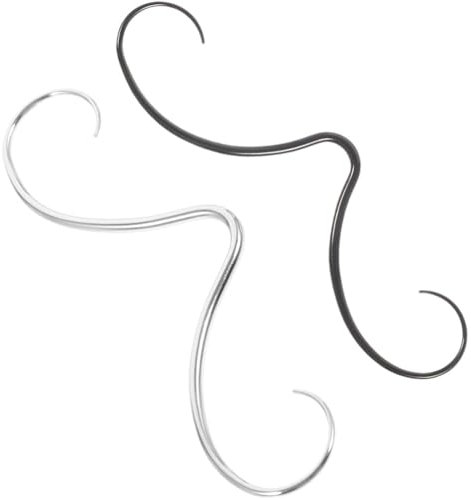 LIFKOME 2 Stück Schnurrbart-Septum-Ringe Edelstahl Bart-Nasen-Septum-Ringe Nasenpiercing-Schmuck Septum-Schnurrbart-Aufhänger Für Damen Und Herren Und Silber