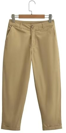 Sommer Neue Damen-Karottenhose mit Bündchen, Freizeithose für Damen – Khaki – XS