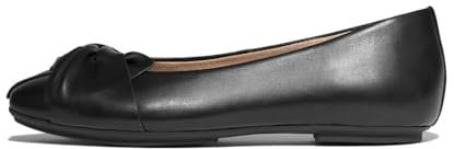 Fitflop Women's DELICATO Soft-Twist Leather Ballet Flats, Black, 6 UK