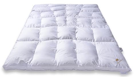 SCHLAFKÖNIG Daunendecke extra warm 135x200 für Winter | Körpergerechte Steppung | Winterbettdecke | Atmungsaktiv | Made in Germany