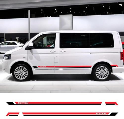 LIOUFTT 2 Stück Auto-Rock-Aufkleber, Vinyl-Aufkleber, passend für VW Transporter Caravelle Multivan T4 T5 T6 Camper Van Zubehör