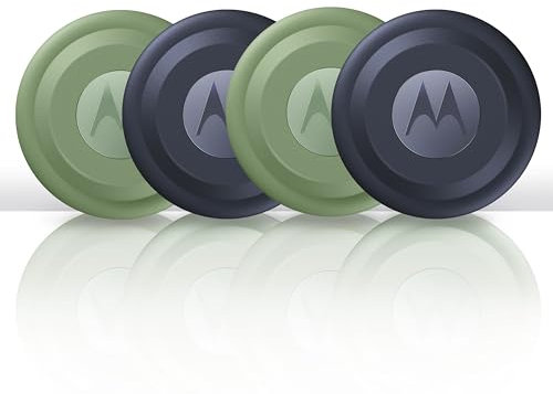 Motorola Smart Tag x4-Pack (x2 Jade Green + x2 Midnight Blue), Up to 1 Year Battery Life, Water Resistant Up to 1 m Depth, Ultra Wide Band Range Up to 35 m