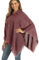 crazy bean Poncho Damen mit Kapuze mit Fransen Cape Damen Winter Warm Winddichte V-Ausschnitt Poncho Schal Pullover Mantel Elegant Intensives Rot