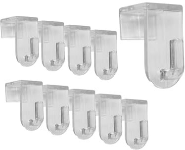 Fensterhaken | Dekohaken - Aufhänger | Transparent | 10er-Set | Für Fenster bis maximal 17 mm Falzmaß geeignet | Optimal für Ihre Fensterdeko | 35 x 20 mm