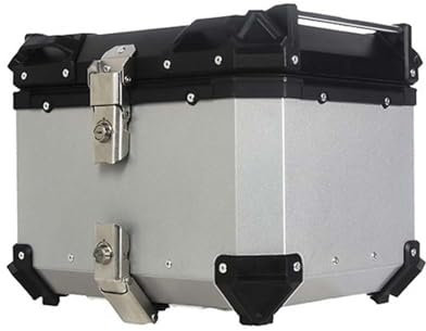 OPBVXQ Motorrad Topcase für Kawasaki Versys650 Versys 650 Vulcan 650 S, Motorradkoffer Wasserdicht Motorrad Top Box Topcase für Roller wasserdichte Motorrad Heckbox Tragbares, 55L-Silver