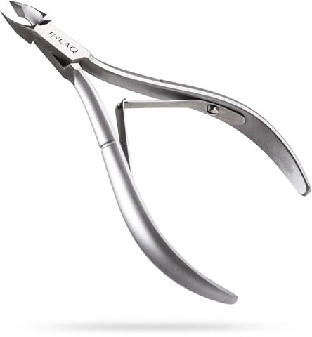 INLAQ® Coupe-cuticules - ciseaux à cuticules professionnel en acier inoxydable et dissolvant pour peaux mortes et cuticules - 5 mm Surface de coupe