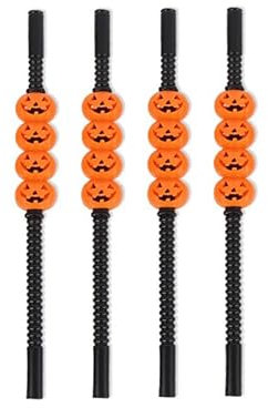 Packung mit 4 schwarzen Kürbis-Strohhalmen