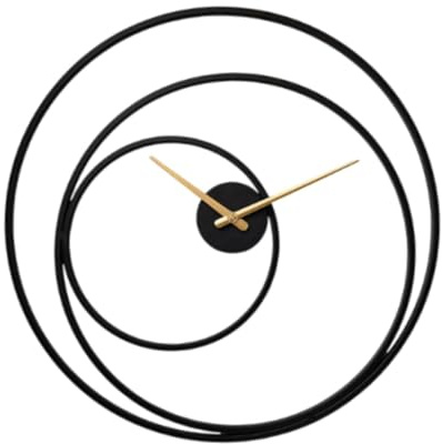 Fenteer 60 cm große Wanduhr im Industriestil, tickt Nicht, geräuschlos, Geschenk, Heimdekoration, Metallkunstuhr, Hängeuhr für Badezimmer, Küche, Büro, Schwarz