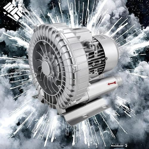 WEIMILOR Souffleur régénératif, souffleur à Anneau Vortex Haute Pression, Pompe à Vide Industrielle Haute Pression pour soufflage ou Aspiration d'air, souffleur à Turbine monophasé,180W