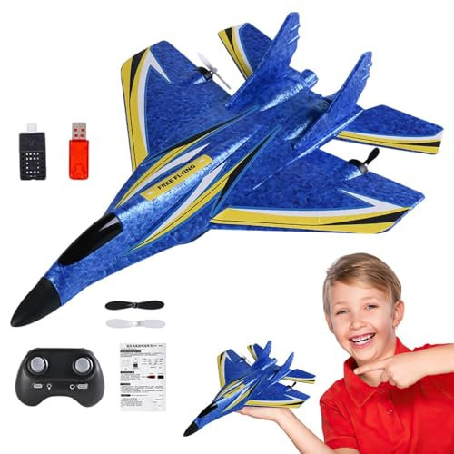 Erconsso Avion télécommandé,Avion télécommandé | Avions RC avec lumières LED colorées,Jouet d'avion éducatif d'extérieur, Jouet Volant RC étanche 2.4Ghz pour Adultes débutants