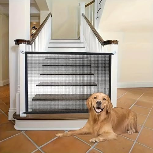 Barrière de protection, de porte, sans perçage, 110 x 72 cm, pour chien, chat, convient pour animaux de compagnie, bébés (110 à 70)