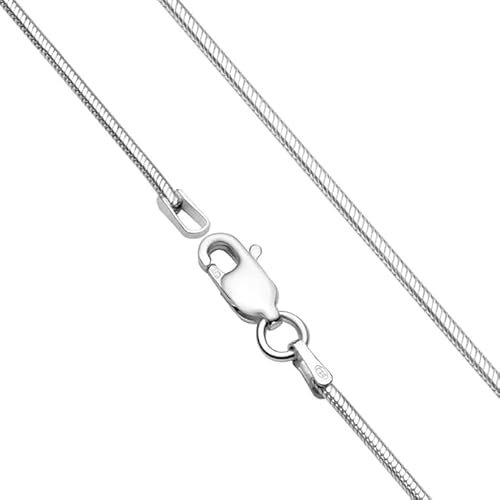 Gicko Schlangenketten Silber 925 - Breite 1 mm - Echtsilber Kette in Verschiedenen Längen : 40,45,50,55,60 cm Halskette für Damen (50cm)