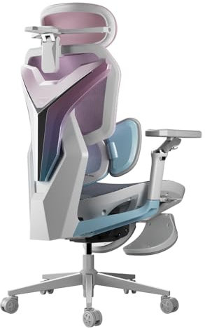 AutoFull G7 Silla de oficina ergonómica para videojuegos con soporte lumbar dinámico, respaldo giratorio de 720 °, inclinación del respaldo de 140° y cojín cervical 4D (rosa)