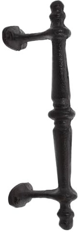 DIYEAH Elegant European Style Cast Iron Door Pull Large Black Handle for Sauna Gate