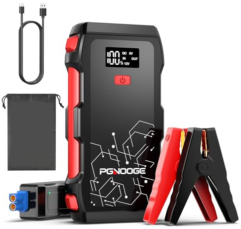 PGNOOGE 26800mAh 6000A Démarreur de Voiture 12V | Booster de Batterie, Moteurs jusqu'à 10L Diesel, Tous Essence, Start Booster Batterie Vehicule