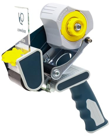 KLEBASTO Packbandabroller mit Sicherheitsvorrichtung | Profi-Ausführung | Sicherheits-Handabroller | Low- Noise | Für Paketklebeband mit max. 50 mm Breite