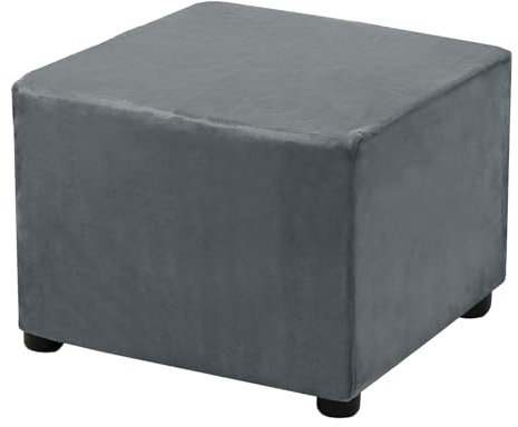 QUARKZMAN 1 STK Ottomane Schonbezug für Länge 68.6-81.3cm Hocker Dunkelgrau | Hockerbezug, Hussen für Fußhocker, Stretch Bezug Waschbar Ottomane Abdeckung Überzug Hocker Protector