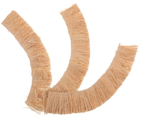 VICASKY 3pcs Synthetic Thatch Roof Strips 5x20cm for DIY Micro Landscape, Artificial Straw Roofing Material for Model Building, Miniature Cottage and Nativity Scene Accessories