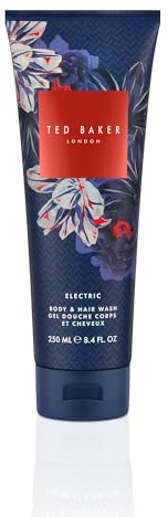 Ted Baker Fusion Electric 2-in-1 Hair & Body Wash for Men, 250ml | Refreshing Shampoo and Shower Gel with Grapefruit and Sandalwood, Vegan Formula For Men