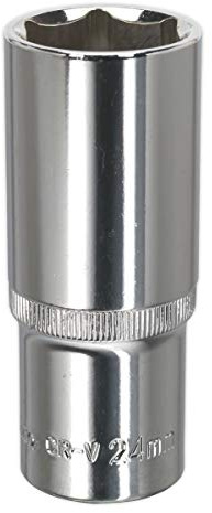 Sealey Sp1224D Walldrive Socket 24Mm Deep 1/2Sq Drive Fully Polished