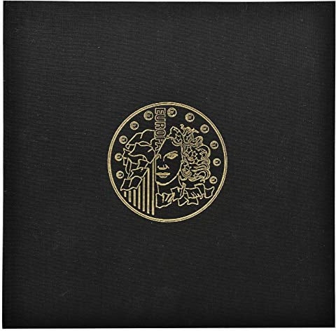 Exacompta 96101E Premium Münzalbum Numismatik mit 5 Seiten für je 43 Münzen in 20, 25 und 30mm, getrennt durch rote Register, Münzenalbum Sammelalbum Ringbuch schwarz