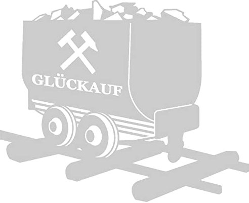 Samunshi® Glück Auf Lore Aufkleber Gelsenkirchen Schalke Ruhrpott Oberhausen Bottrop Ruhrgebiet in 10 Größen und 25 Farben (10x8,2cm Silber)