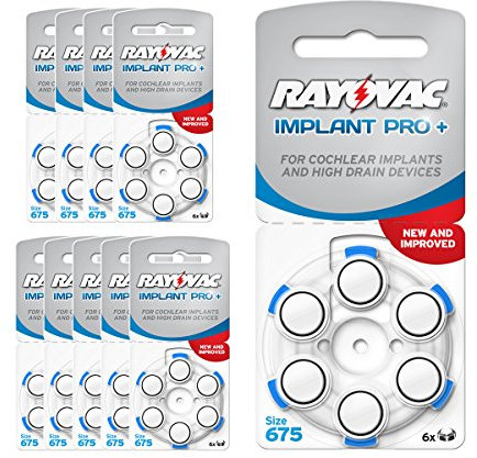 60 Piles Auditives Rayovac Implant Pro+ / pile auditive implant cochléaire / AE675