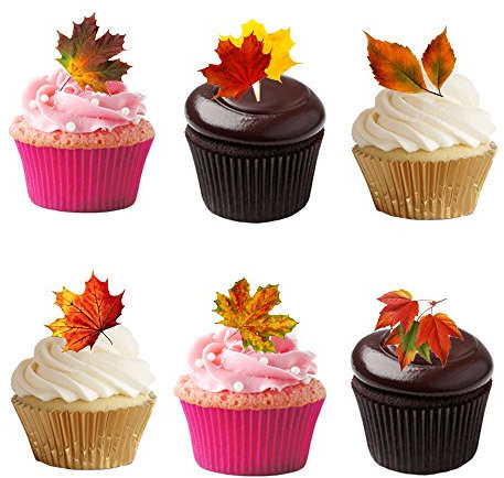 27 Stand Up Herbstblätter Essbare Wafer Papier-Kuchen-Deckel-Dekorationen von Top That