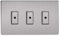 Varilight JDSE103S Dimmer Switch 3 Gang Brushed Steel