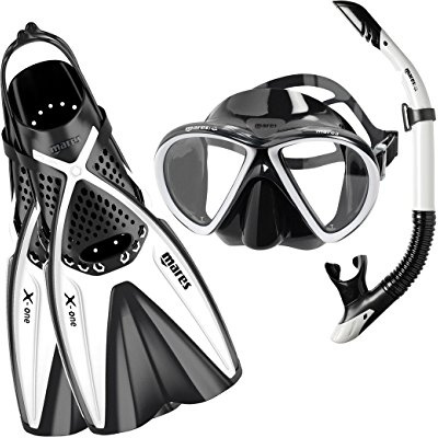 Mares Set Marea X-One - Schnorchelset Erwachsene mit Maske, Flossen und Schnorchel, Silikonmaske, Channel Thrust Flossen, halb-trockener Schnorchel